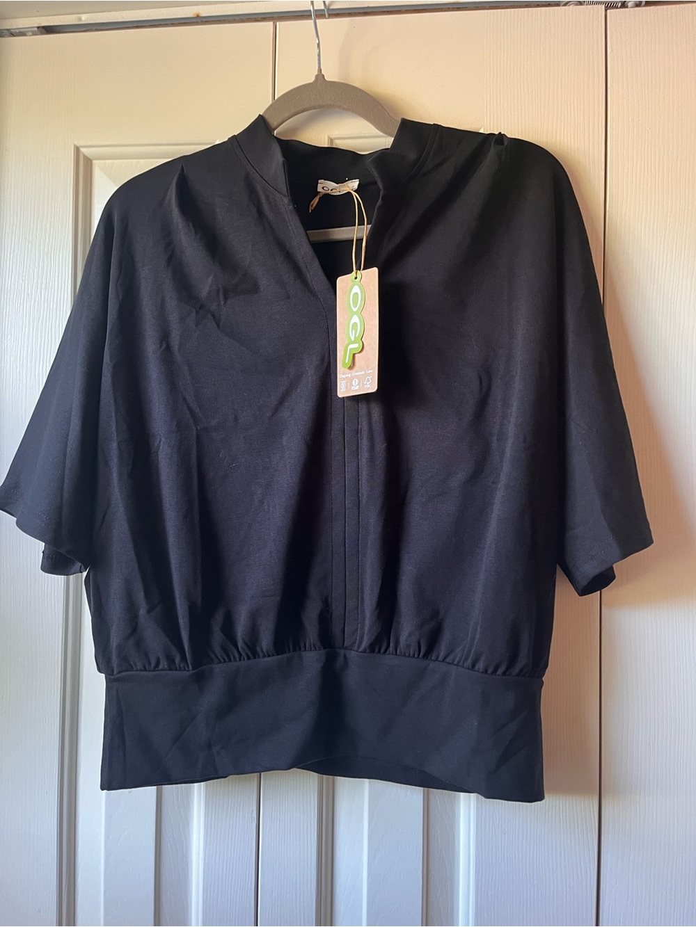 OGL Black Short Sleeve Pullover Blouse XL